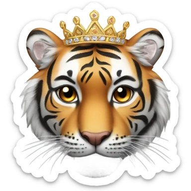Tiger with a tiara sticker
