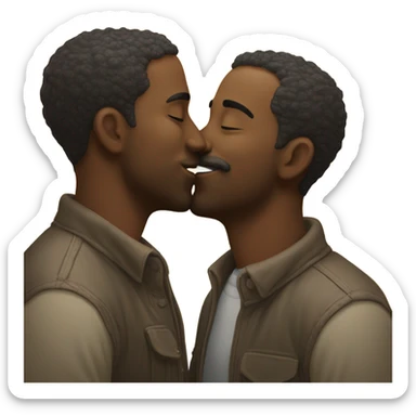 two men kissing  sticker
