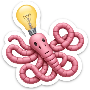 a bunch of intestines with a lightbulb emoji sticker