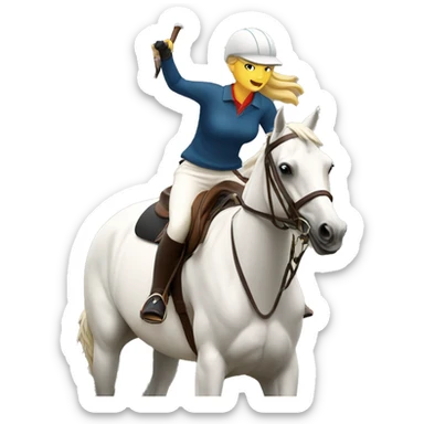 Polo horse with female rider sticker