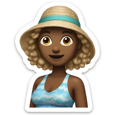 The woman who went to the beach sticker