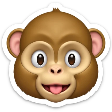 monkey with eyes closed sticking out tongue sticker