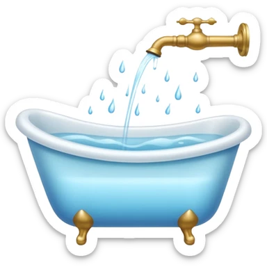 Bathtub full of water sticker