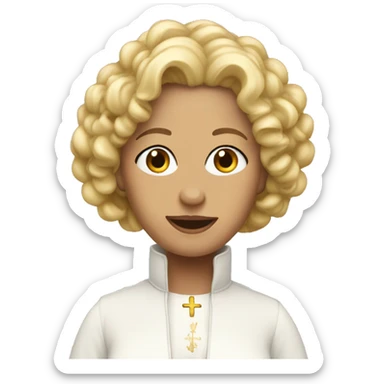 popey lady with curly blond hair sticker