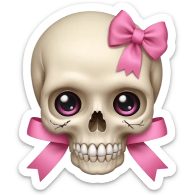 SKULL POOKIE RIBBON HEAD ONLY RIBBON sticker