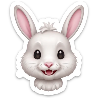 Cute rabbit with teeth emoji sticker
