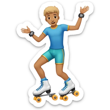 Guy singing on roller skates  sticker