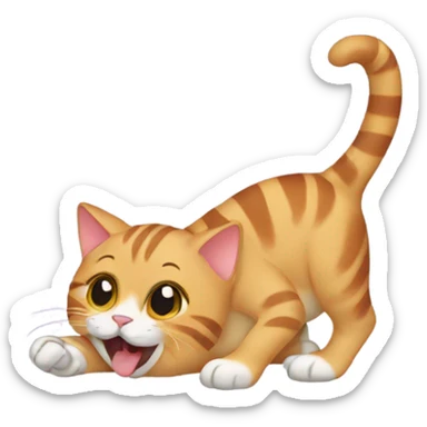 Cat licking a foot sticker