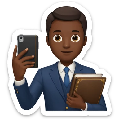 un homme saper swag avec une bible a la main qui fais un selfie  sticker
