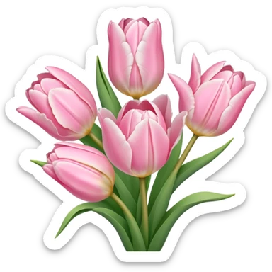 light pink tulip bouquet sticker