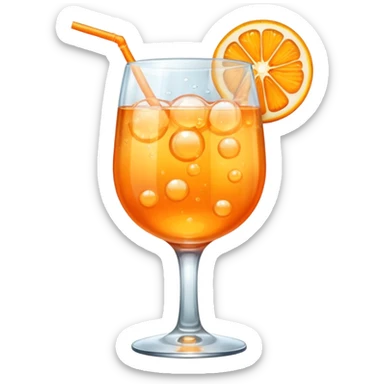 spritz in a glass with no straw more orange color sticker