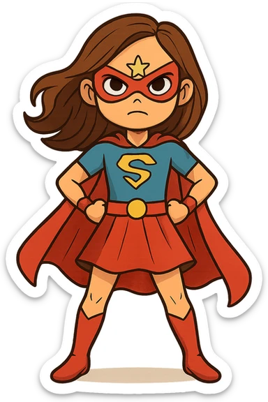 girl power, superhero girl pose sticker