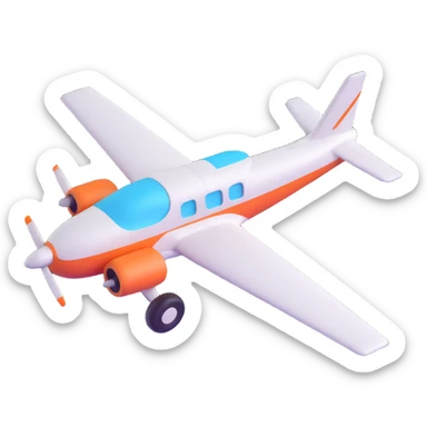 3D emoji-style airplane, Microsoft Fluent look sticker