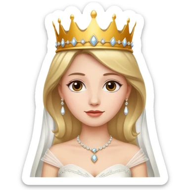 white bride crown sticker