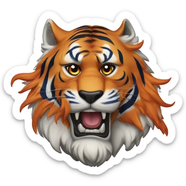 A fierce tiger that is Denver bronco colors sticker