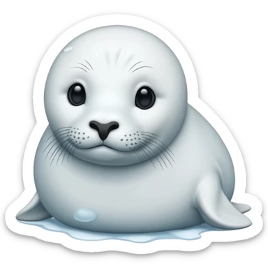 white winter & artic animal (seal with no hair )  sticker