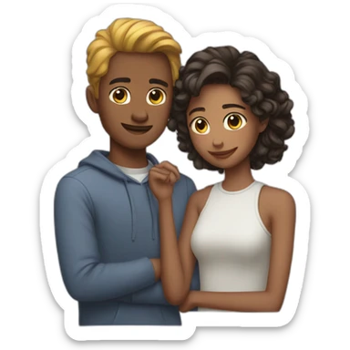 Two guys and a girl friends sticker