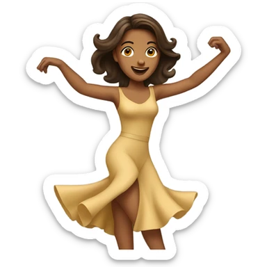 Brunette tan Woman dancing  sticker