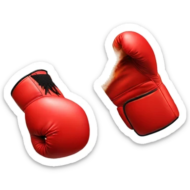 Red boxing gloves on fire sticker