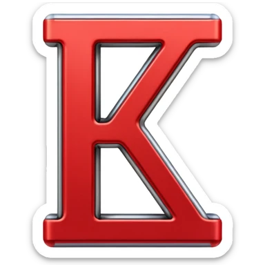 Red chain link logo in the shape of the letter K sticker