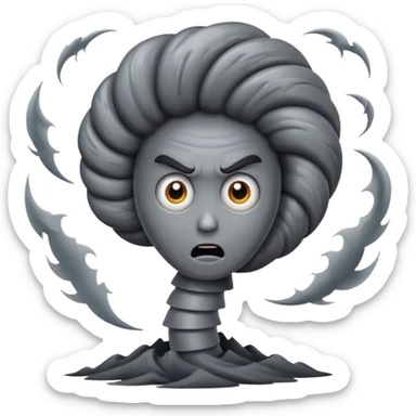 tornado with feary expression  sticker