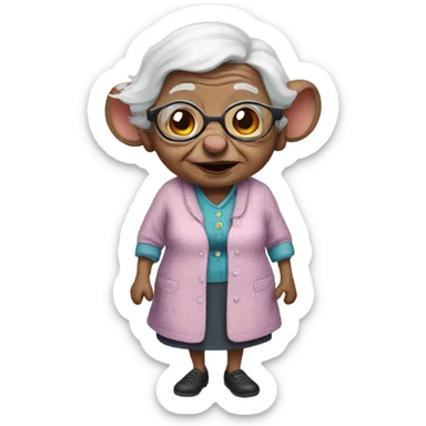 Rat granny sticker