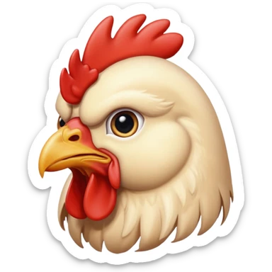 A chicken head that looks retarded sticker