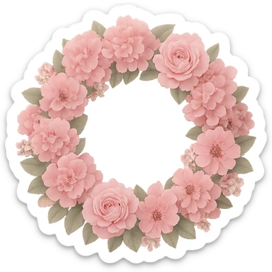 pink wreath, remove background sticker