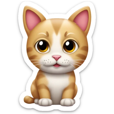 Cute cat con diadema de corazón  sticker