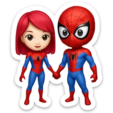 Spiderman et hello kity couple sticker