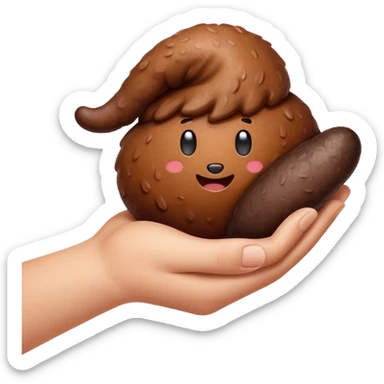 hand holding poo emoji sticker