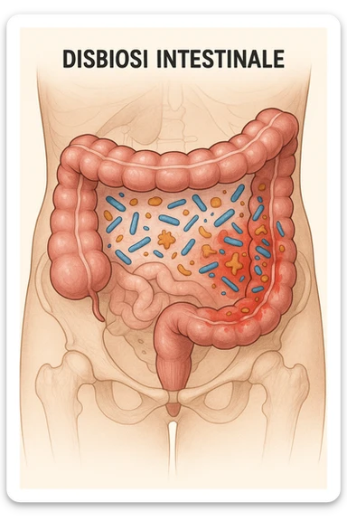 disbiosi intestinale vista anatomicamente sticker