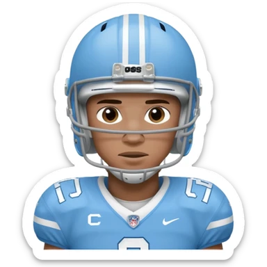 college football player Carolina Blue sticker
