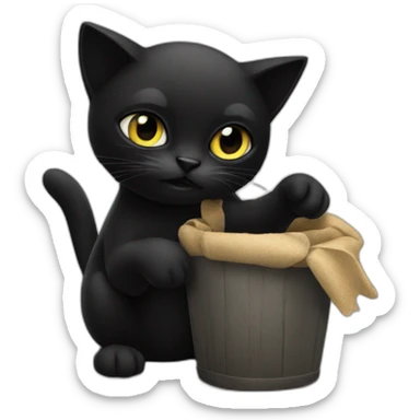 A black cat as a thief. sticker