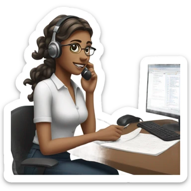 call center girl sticker