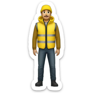 Manifestant gilet jaune sticker