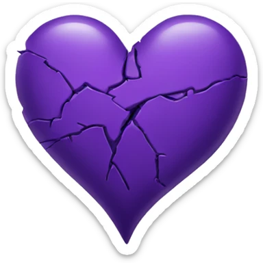 Purple broken heart sticker