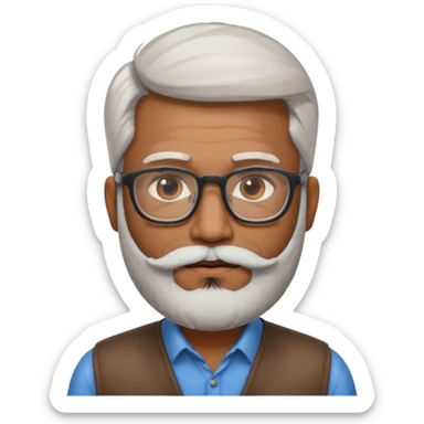 Indian software developer with beards and specs, with few white hairs in beard sticker