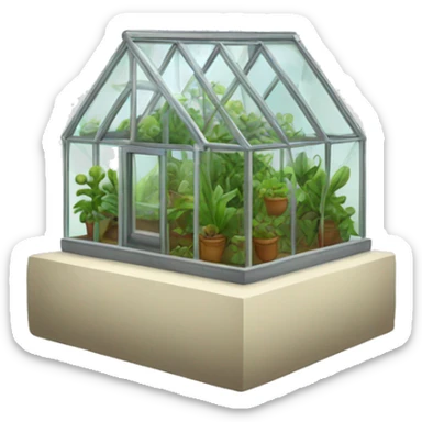 glass house small for plants without plants sticker