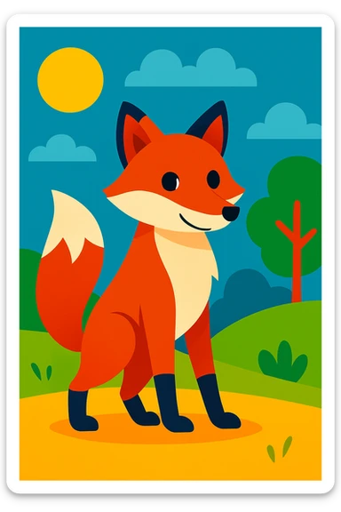 Red fox sticker