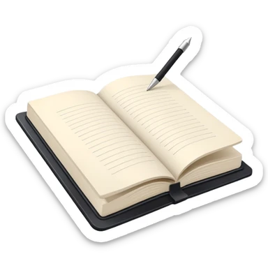 Minimalist style journal, isolated still life, 4k sticker