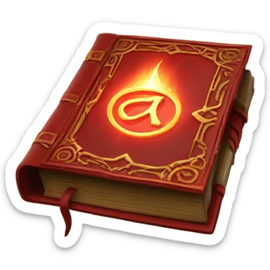 red magical elemental book sticker