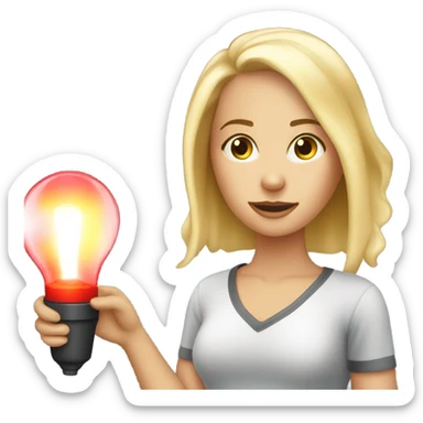 Blonde girl with heat lamp  sticker