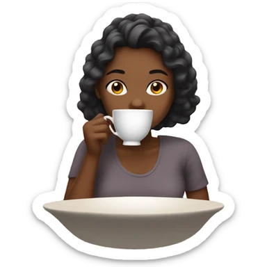 Girl sipping tea sticker