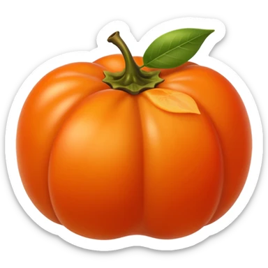 persimmon fruit spheric sticker