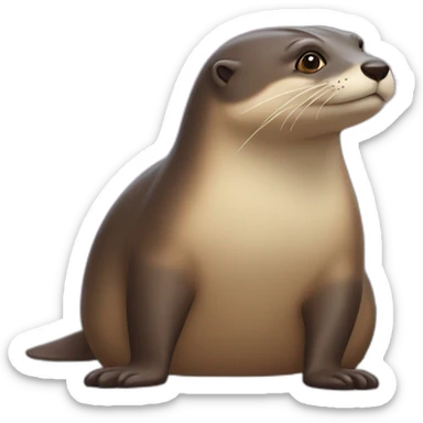 Une loutre sur une tortu sticker