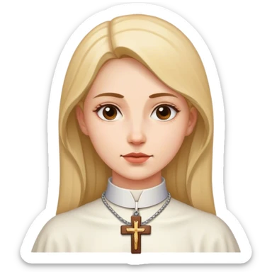 woman catholic neck cross sticker