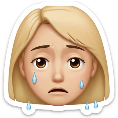 sad person crying with tears sticker