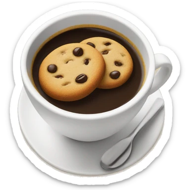 a shot of espresso with cookies on the side  sticker