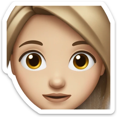 pretty girl with brown hair and blue eyes sticker